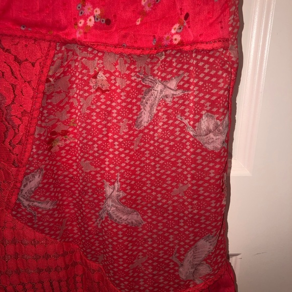 New Free People Daniella Lace Maxi Skirt In Poppy Red Sz XS - Picture 6 of 7